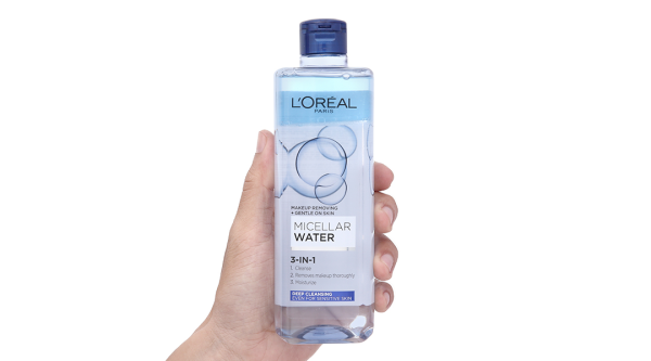 Nước tẩy trang L'Oréal Micellar Water 3 in 1 làm sạch sâu cho da trang điểm chai 400ml