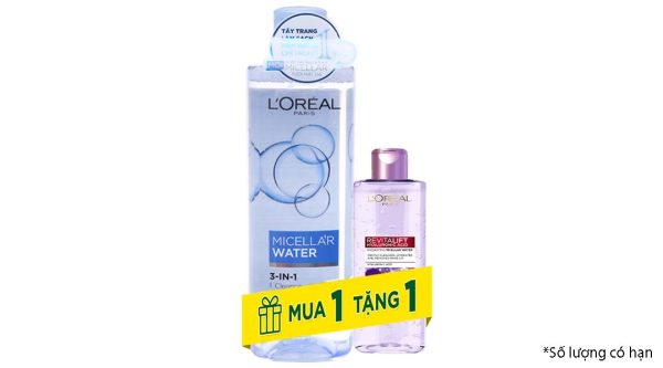 Nước tẩy trang L'Oréal Micellar Water 3 in 1 tươi mát cho da hỗn hợp, da dầu chai 400ml