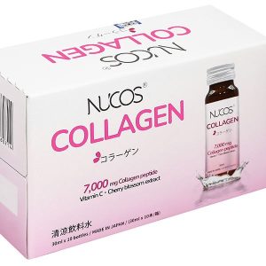Nước uống Nucos Collagen 7000 bổ sung collagen, giúp da mịn màng hộp 10 chai x 30ml