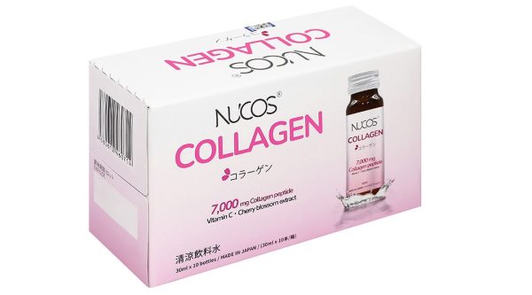 Nước uống Nucos Collagen 7000 bổ sung collagen, giúp da mịn màng hộp 10 chai x 30ml