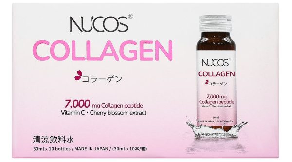 Nước uống Nucos Collagen 7000 bổ sung collagen, giúp da mịn màng hộp 10 chai x 30ml