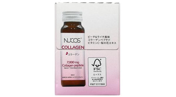 Nước uống Nucos Collagen 7000 bổ sung collagen, giúp da mịn màng hộp 10 chai x 30ml