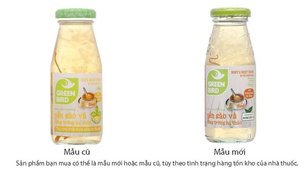 Nước yến sào và đông trùng hạ thảo Green Bird chai 185ml