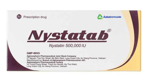 Nystatab 500.000IU dự phòng và điều trị nấm Candida ở đường tiêu hoá (2 vỉ x 10 viên)