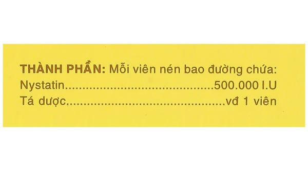 Nystatin 500.000 I.U Vidipha phòng và trị nhiễm nấm Candida (2 vỉ x 8 viên)