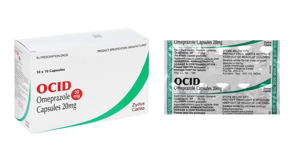 Ocid 20mg trị loét tá tràng, loét dạ dày, viêm thực quản trào ngược (10 vỉ x 10 viên)