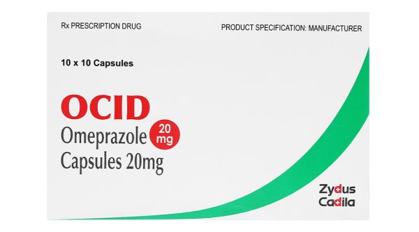 Ocid 20mg trị loét tá tràng, loét dạ dày, viêm thực quản trào ngược (10 vỉ x 10 viên)