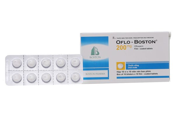 Oflo - Boston 200mg hộp 100 viên thuốc kháng sinh trị nhiễm trùng