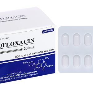Ofloxacin Mekophar 200mg trị nhiễm khuẩn (10 vỉ x 10 viên)