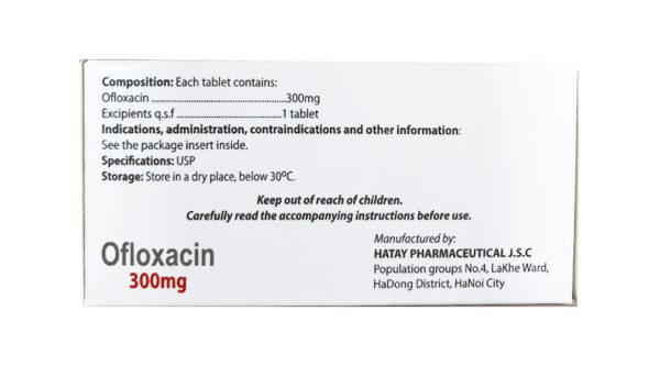 Ofloxacin 300 Hà Tây điều trị nhiễm trùng niệu sinh dục, hô hấp (6 vỉ x 10 viên)