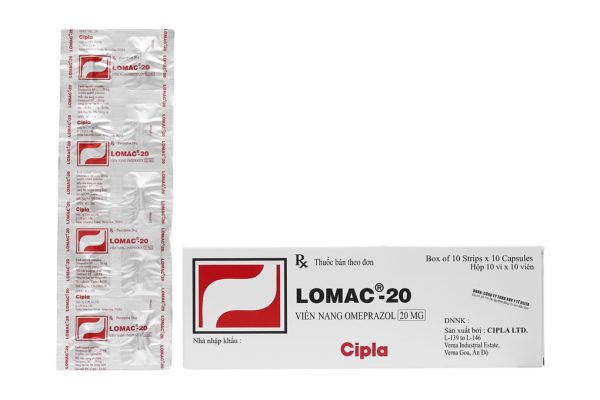 Lomac-20 trị viêm loét dạ dày, tá tràng (10 vỉ x 10 viên)