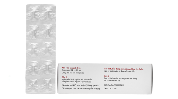 Lomac-20 trị viêm loét dạ dày, tá tràng (10 vỉ x 10 viên)