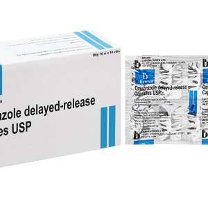 Omeprazole Delayed-Release Capsules USP 20mg trị loét dạ dày, tá tràng (10 vỉ x 10 viên)