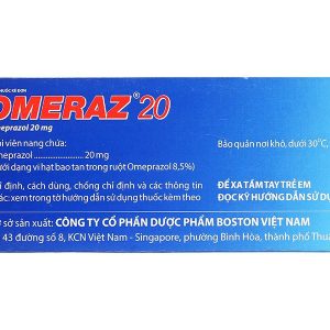 Omeraz 20 điều trị và dự phòng viêm loét, trào ngược dạ dày, thực quản (10 vỉ x 10 viên)