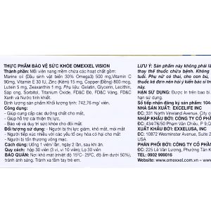 Omexxel Vision bổ mắt, cải thiện thị lực hộp 30 viên