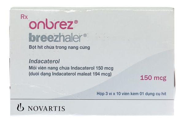 Bột hít Onbrez Breezhaler 150mcg trị tắc nghẽn phổi mãn tính (3 vỉ x 10 viên)
