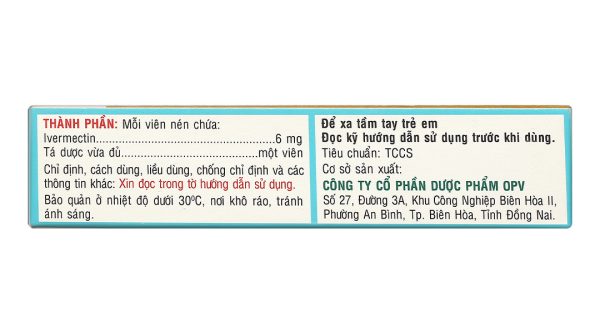 Opelomin 6 trị giun chỉ, giun lươn (2 vỉ x 2 viên)
