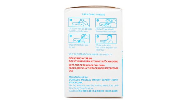 Oresol 245 DMC phòng và trị mất điện giải và nước trong tiêu chảy cấp (20 gói x 4,1g)
