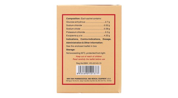 Muối uống Oresol New Bidiphar bù nước và điện giải (20 gói x 4,22g)
