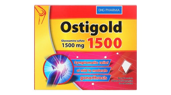 Cốm pha hỗn dịch uống Ostigold 1500 trị triệu chứng của thoái hóa khớp (24 gói x 3,95g)