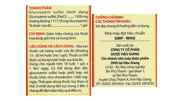 Cốm pha hỗn dịch uống Ostigold 1500 trị triệu chứng của thoái hóa khớp (24 gói x 3,95g)