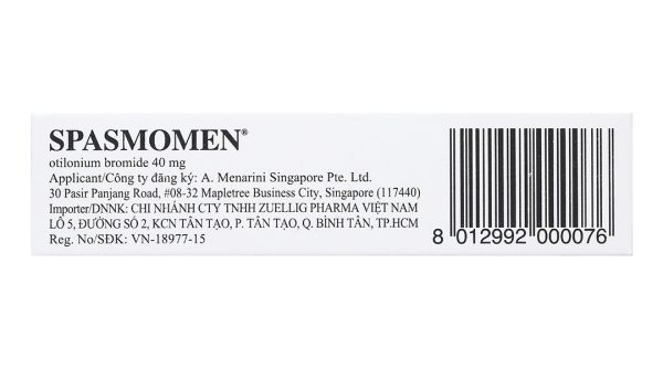 Spasmomen 40mg trị hội chứng đại tràng kích thích (3 vỉ x 10 viên)