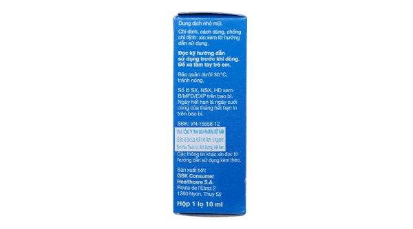 Dung dịch nhỏ mũi Otrivin 0.05% giảm triệu chứng nghẹt mũi chai 10ml