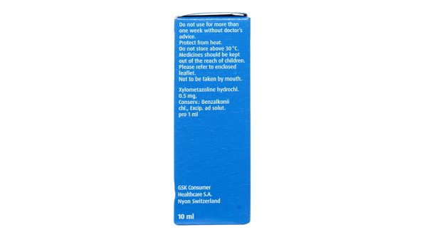 Dung dịch nhỏ mũi Otrivin 0.05% giảm triệu chứng nghẹt mũi chai 10ml