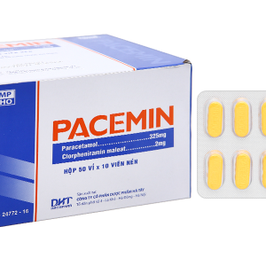 Pacemin trị triệu chứng đau đầu, sổ mũi, hạ sốt (50 vỉ x 10 viên)