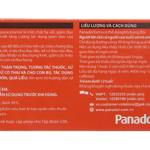 Panadol Extra giảm đau hạ sốt (15 vỉ x 12 viên)