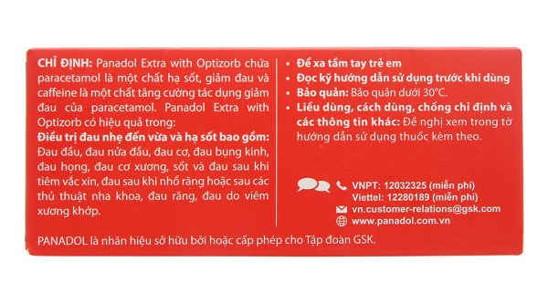 Panadol Extra With Optizorb giảm đau, hạ sốt (12 vỉ x 10 viên)