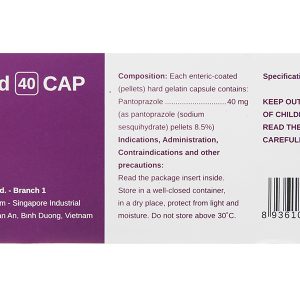 Pantostad 40 Cap trị trào ngược dạ dày, thực quản (4 vỉ x 7 viên)