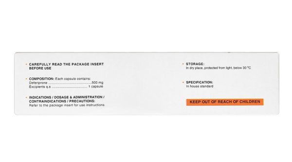 Paolucci 500mg trị tình trạng dư thừa sắt trong cơ thể (3 vỉ x 10 viên)