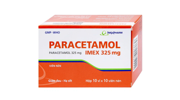 Paracetamol Imex 325mg giảm nhức đầu, nhức răng, đau nhức bắp thịt (10 vỉ x 10 viên)