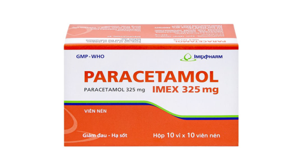 Paracetamol Imex 325mg giảm nhức đầu, nhức răng, đau nhức bắp thịt (10 vỉ x 10 viên)