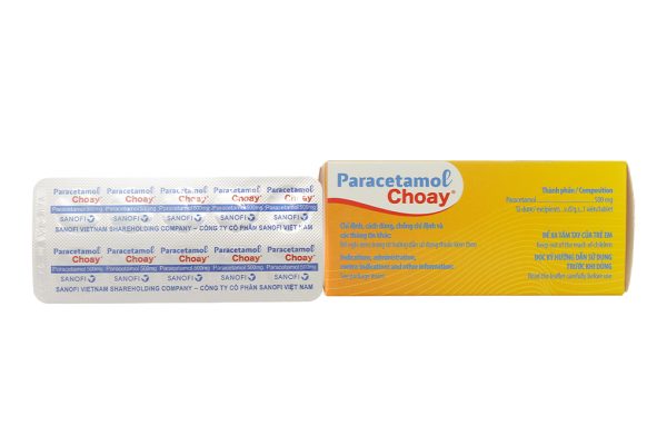 Paracetamol Choay 500mg hạ sốt, giảm đau từ nhẹ đến vừa (10 vỉ x 10 viên)