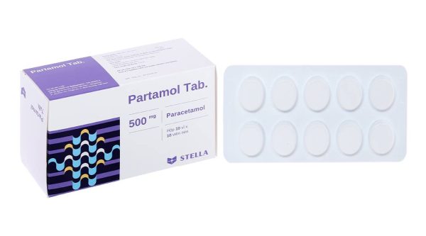 Partamol Tab. 500mg Stella trị các triệu chứng đau từ nhẹ đến vừa (10 vỉ x 10 viên)
