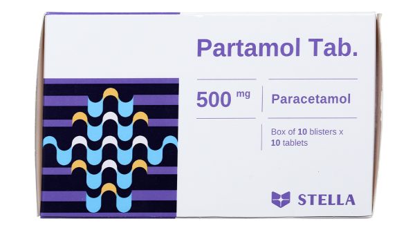 Partamol Tab. 500mg Stella trị các triệu chứng đau từ nhẹ đến vừa (10 vỉ x 10 viên)