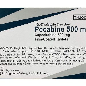 Pecabine 500mg chỉ định điều trị ung thư đại trực tràng di căn (12 vỉ x 10 viên)