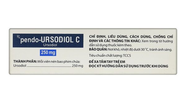 Pendo-Ursodiol C 250mg điều trị xơ gan mật nguyên phát (3 vỉ x 10 viên)