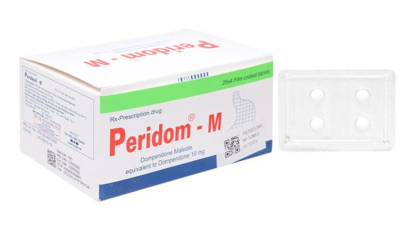 Peridom - M 10mg trị chứng nôn và buồn nôn (25 vỉ x 4 viên)