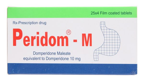 Peridom - M 10mg trị chứng nôn và buồn nôn (25 vỉ x 4 viên)