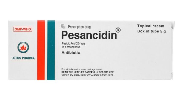 Kem bôi Pesancidin 20mg trị nhiễm khuẩn, nấm da tuýp 5g
