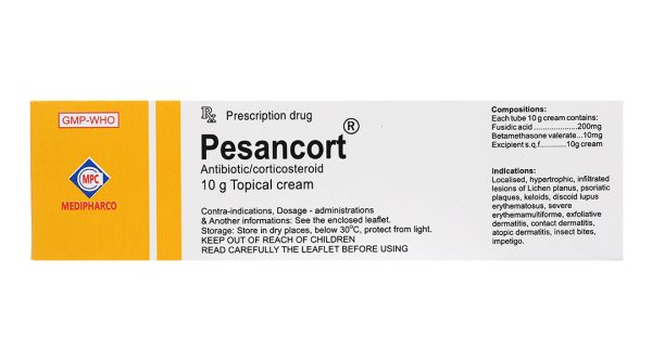 Kem bôi Pesancort trị viêm da, sẹo lồi tuýp 10g