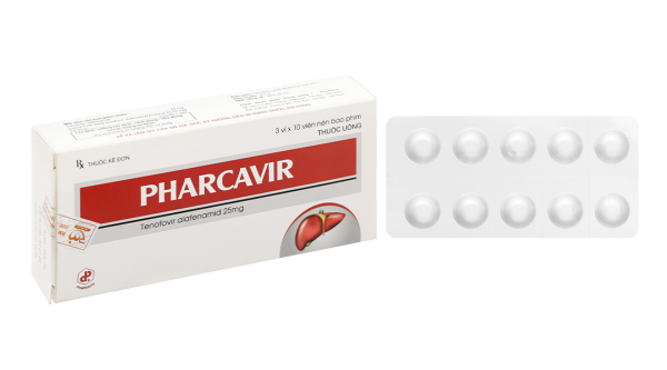 Pharcavir 25mg trị viêm gan siêu vi B mạn tính (3 vỉ x 10 viên)