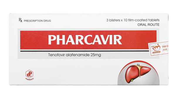 Pharcavir 25mg trị viêm gan siêu vi B mạn tính (3 vỉ x 10 viên)