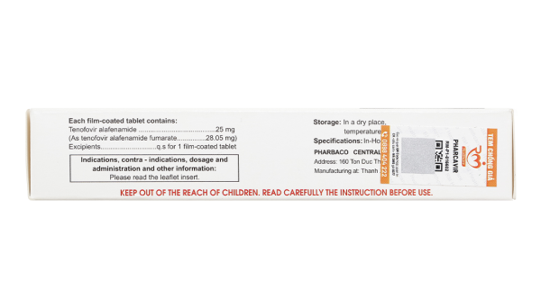 Pharcavir 25mg trị viêm gan siêu vi B mạn tính (3 vỉ x 10 viên)