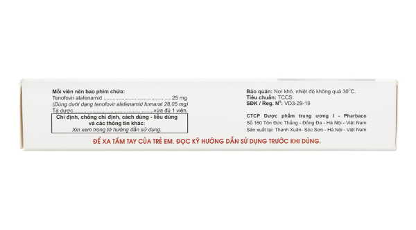 Pharcavir 25mg trị viêm gan siêu vi B mạn tính (3 vỉ x 10 viên)