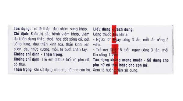 Phong Tê Thấp Nhất Nhất trị viêm khớp, thoái hóa đốt sống (3 vỉ x 10 viên)