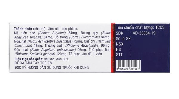 Phong Tê Thấp Nhất Nhất trị viêm khớp, thoái hóa đốt sống (3 vỉ x 10 viên)